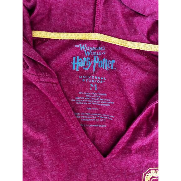 Gryffindor Quidditch Universal Studios Harry Potter Long Sleeve Hoodie Shirt Med - Picture 4 of 7
